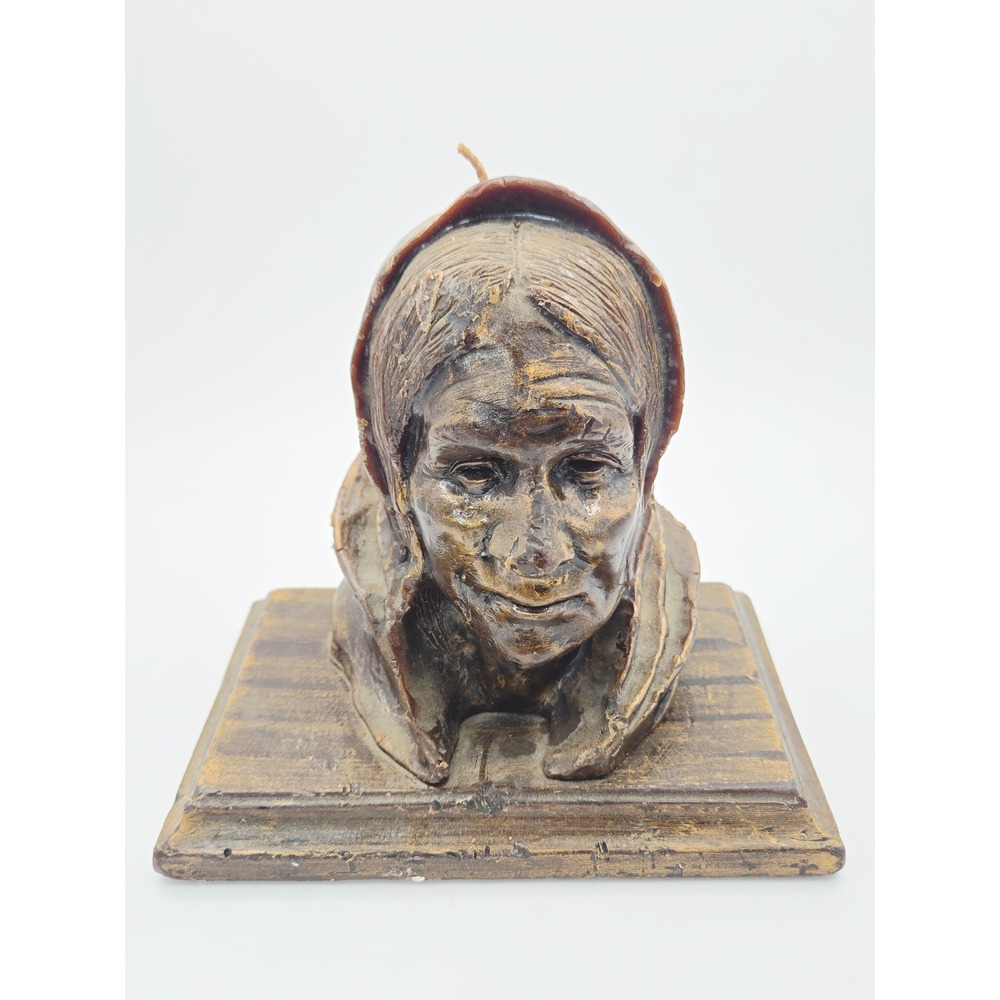 Bernice Tsabetsaye Pueblo of Zuni Wax Bust Sculpture Vtg 1978 Native American